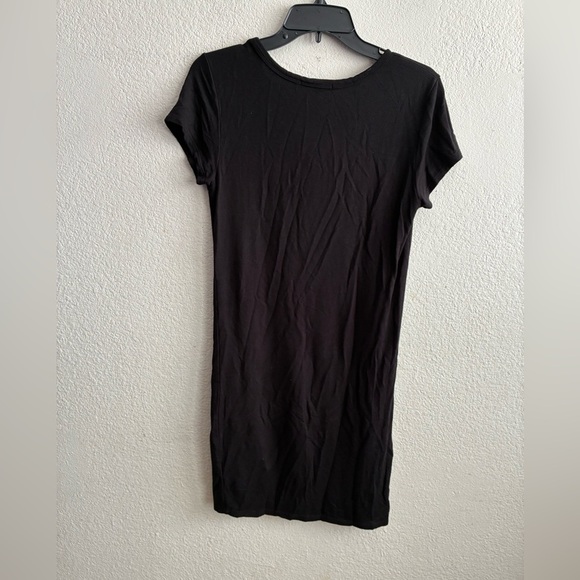 Antistar Black V-Neck Buttoned Detail Black Dress M - Picture 4 of 7